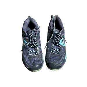 Brooks Women's Trail Running Shoes Gray Teal Green Lace Up Size 9.5